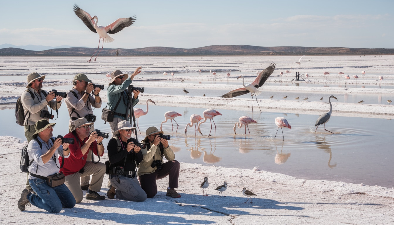descubre la pasión de los naturalistas por el avistamiento de aves en las salinas de albacete, un paraíso para la observación de especies únicas en un entorno natural incomparable.