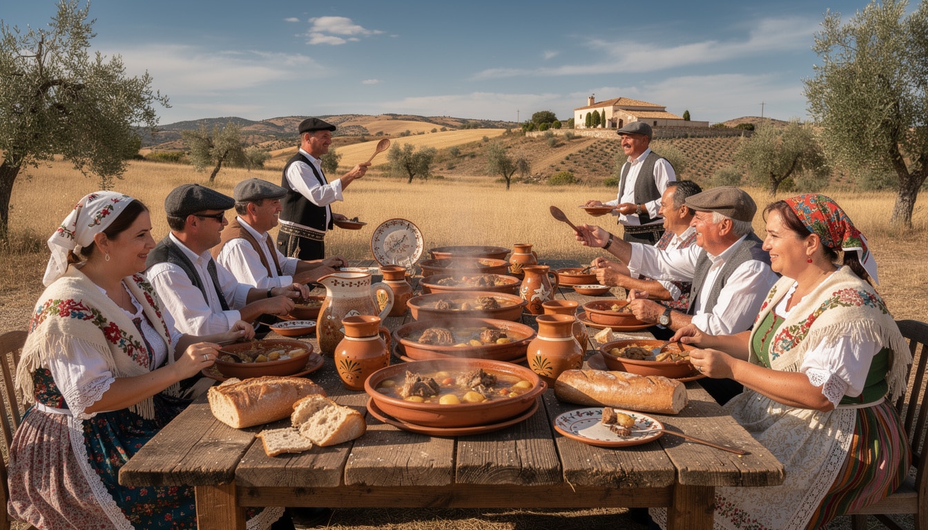 la caldereta de cordero de albacete es un plato tradicional que se disfruta en las grandes fiestas de campo, ofreciendo un sabor auténtico y festivo que une a familiares y amigos.