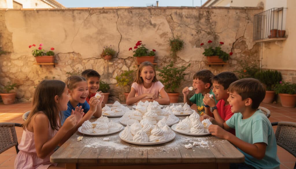 disfruta de los suspiros de albacete, un dulce tradicional que alegra las meriendas de los niños con su sabor único y suave encanto.