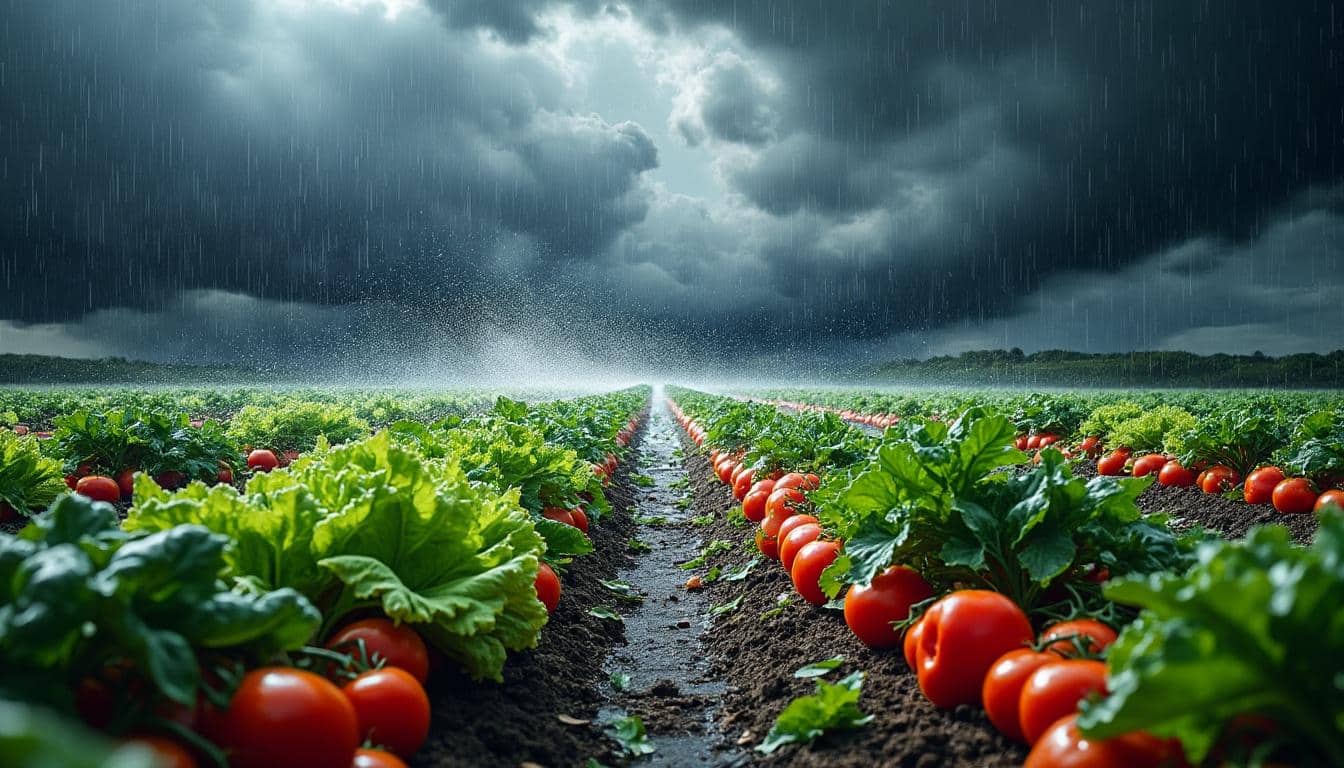 las intensas granizadas estivales de la tarde causan daños significativos en las cosechas de hortalizas, afectando la producción agrícola y la economía local.