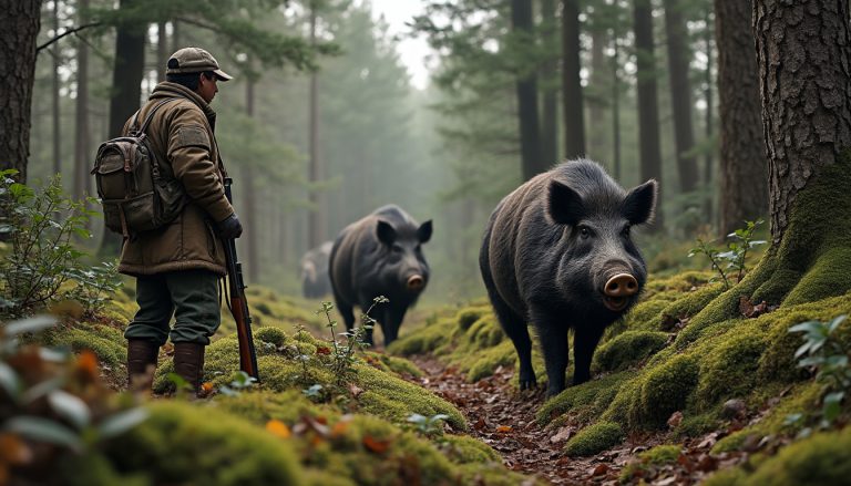 la caza mayor regulada de jabalíes contribuye al equilibrio biológico del frágil ecosistema en los montes comunales, promoviendo la sostenibilidad y conservación ambiental.